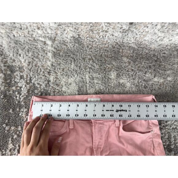 Mother Sz 27 Mid Rise Dazzler Ankle Play Date Jeans Pink Button Zip Denim Pants - Picture 4 of 13